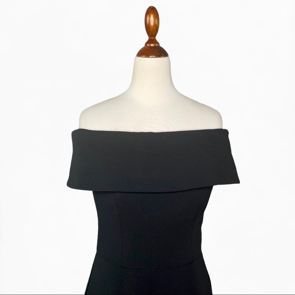 BHLDN Delice Off-the-Shoulder Crepe Dress in Black Size 8 Flared Hem - Picture 10 of 15